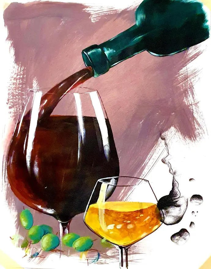 Mise en scène et étude des reflets d'un liquide dans du verre